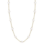 Pearls of the Orient Gratia Gold Plated Sterling Silver Freshwater Pearl Necklace - White