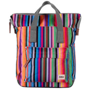 Roka Bantry B Small Sustainable Canvas Striped Backpack - Multi-colour
