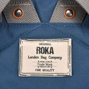 Roka Canfield B Medium Sustainable Canvas Flannel Backpack - Pacific Blue