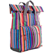 Roka Canfield B Medium Sustainable Canvas Striped Backpack - Multi-colour
