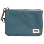 Roka Carnaby Small Sustainable Canvas Wallet - Airforce Blue