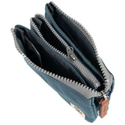 Roka Carnaby Small Sustainable Canvas Wallet - Airforce Blue