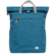 Roka Finchley A Small Sustainable Canvas Backpack - Marine Blue