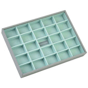 Stackers Classic 25 Section Earrings Box - Dove Grey/Mint