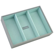 Stackers Classic Deep 3 Section Jewellery Tray - Dove Grey/Mint