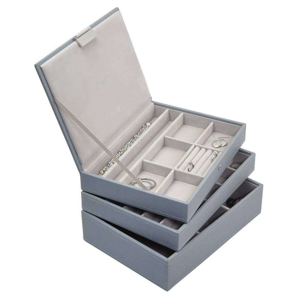 Womens Dusky Blue/Grey Stackers Classic Jewellery Box