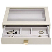Stackers Classic Ring and Bracelet Glass Lid Drawer - Oatmeal Beige
