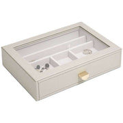 Stackers Classic Ring and Bracelet Glass Lid Drawer - Oatmeal Beige