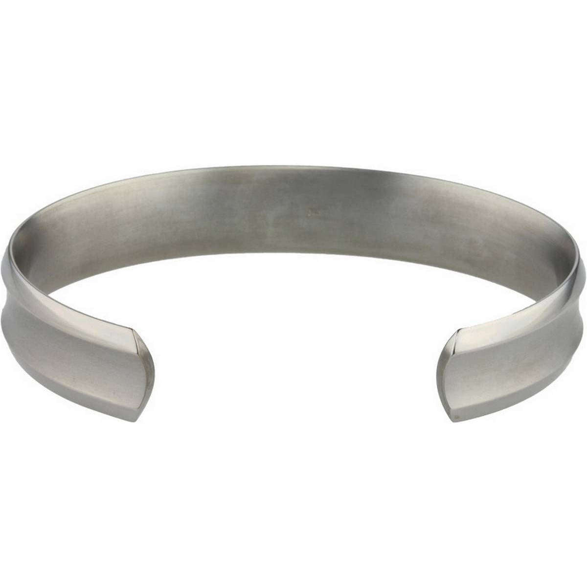 Ti2 Titanium Mens Matte Silver 12mm Wide Concave Bangle