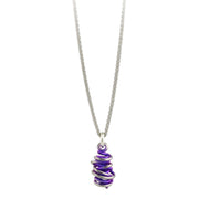 Ti2 Titanium Chaos Drop Pendant and Silver Necklace - Imperial Purple