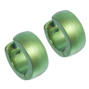 Ti2 Titanium D Shape Hoop Cuff Earrings - Fresh Green