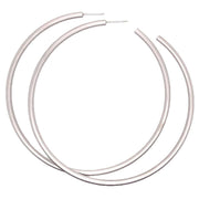 Ti2 Titanium Extra Large Round Hoop Earrings - Natural Brushed Silver