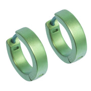 Ti2 Titanium Flat Hoop Cuff Earrings - Fresh Green