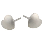 Ti2 Titanium Geometric Heart Stud Earrings - Natural