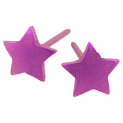 Ti2 Titanium Geometric Star Stud Earrings - Candy Pink
