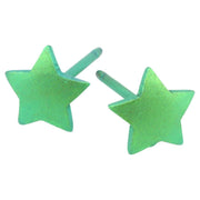 Ti2 Titanium Geometric Star Stud Earrings - Fresh Green