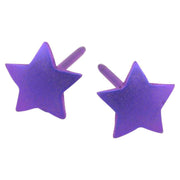 Ti2 Titanium Geometric Star Stud Earrings - Imperial Purple