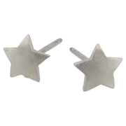 Ti2 Titanium Geometric Star Stud Earrings - Natural