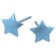 Ti2 Titanium Geometric Star Stud Earrings - Sky Blue