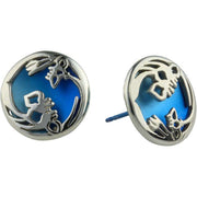 Ti2 Titanium Iris Stud Earrings - Blue