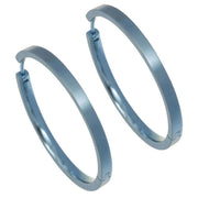 Ti2 Titanium Large Full Hoop Earrings - Sky Blue