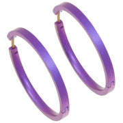 Ti2 Titanium Large Hoop Earrings - Imperial Purple