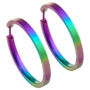 Ti2 Titanium Large Hoop Earrings - Rainbow B