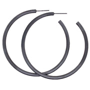 Ti2 Titanium Large Round Hoop Earrings - Black