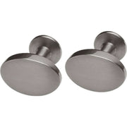 Ti2 Titanium Matte Oval Cufflinks - Grey