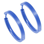 Ti2 Titanium Medium Full Hoop Earrings - Navy Blue