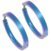 Ti2 Titanium Medium Hoop Earrings - Kingfisher Blue