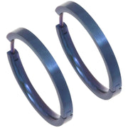 Ti2 Titanium Medium Hoop Earrings - Navy