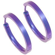 Ti2 Titanium Medium Hoop Earrings - Purple