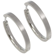Ti2 Titanium Medium Hoop Earrings - Silver