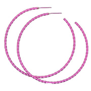 Ti2 Titanium Medium Twisted Hoop Earrings - Pink