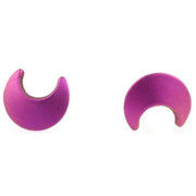 Ti2 Titanium Moon Stud Earrings - Candy Pink
