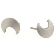 Ti2 Titanium Moon Stud Earrings - Natural