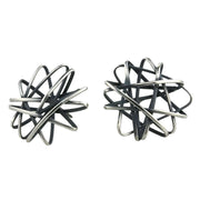 Ti2 Titanium Round Cage Chaos Stud Earrings - Black
