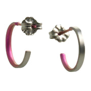 Ti2 Titanium Small Hoop Earrings - Candy Pink