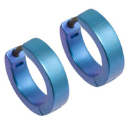Ti2 Titanium Small Hoop Earrings - Kingfisher Blue