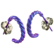 Ti2 Titanium Small Twisted Hoop Earrings - Imperial Purple