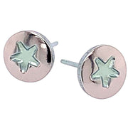 Ti2 Titanium Star Stud Earrings - Grey
