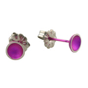 Ti2 Titanium Tiny Dome Stud Earrings - Candy Pink