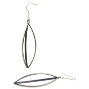 Ti2 Titanium Triangular Wire Drop Earrings - Black