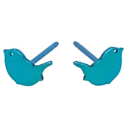 Ti2 Titanium Wren 7mm Stud Earrings - Kingfisher Blue