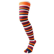 TOETOE Essential Striped Over the Knee Socks - Lava Orange