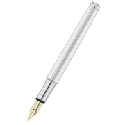 Waldmann Pens Liberty 18ct Gold Nib Fountain Pen - All Silver