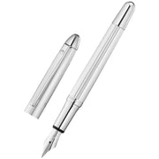 Waldmann Pens Pocket Stainless Steel Nib Fountain Pen - All Silver
