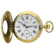 Woodford Gold Plated Half Hunter Swiss Pocket Watch - Gold