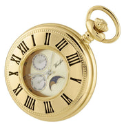 Woodford Gold Plated Quartz Moon Dial Pocket Watch - Gold
